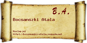 Bocsanszki Atala névjegykártya